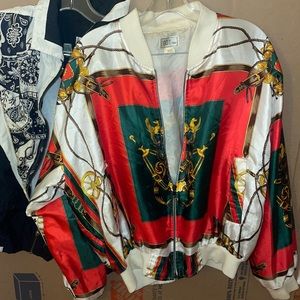 RED ONLY (1) Vintage satin red bomber jacket